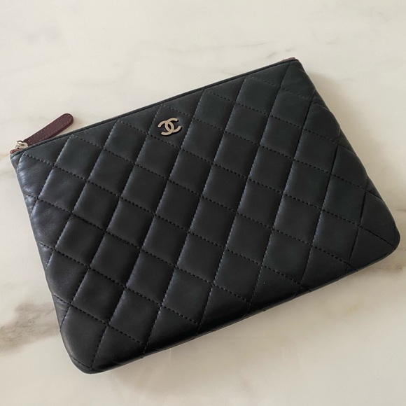 Chanel Medium Quilted Lamb Leather Clutch - Picture 1 of 8